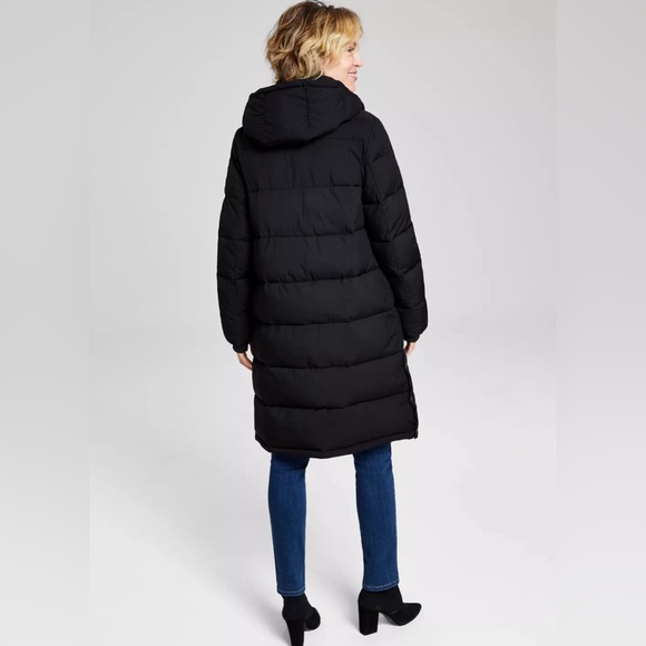 BGBGeneration Black Hooded Puffer Coat with Down Size S - Picture 2 of 9